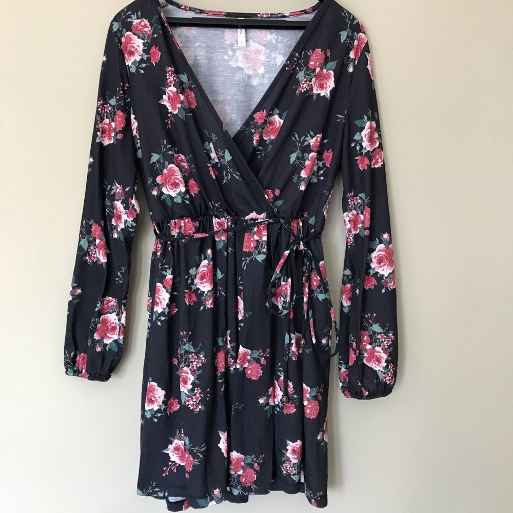 Long sleeve floral dress